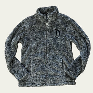 NEW Disneyland Zip-Up Jacket Women's Size Medium Gray Fleece Sherpa Disney Parks
